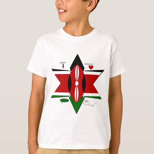 Keniaanse vlag Safari Design: Bucket List T-shirt (Voorkant)