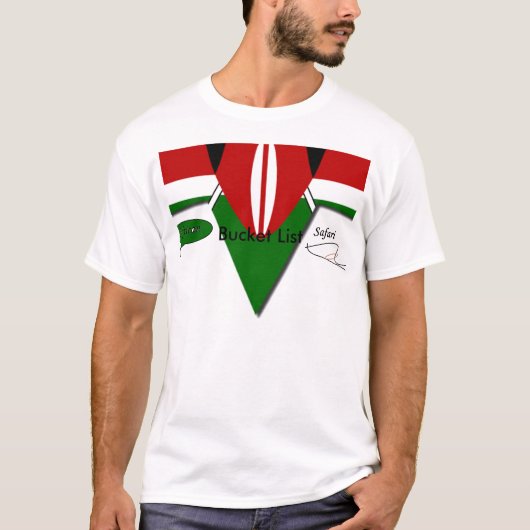 Keniaanse vlag Safari Design: Bucket List T-shirt (Voorkant)