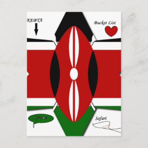 Keniaanse Vlag Safari Ontwerp: Emmerlijst Briefkaart
