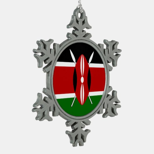 Keniaanse vlag tin sneeuwvlok ornament (Links)