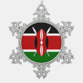 Keniaanse vlag tin sneeuwvlok ornament (Voorkant)
