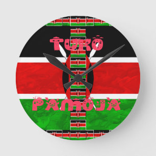 Keniaanse Vlag: Tuko Pamoja - Eenheidskunstontwerp Ronde Klok