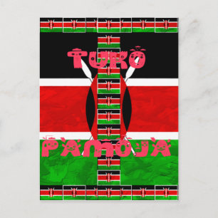 Keniaanse vlag: Tuko Pamoja - Unity Art Design Briefkaart