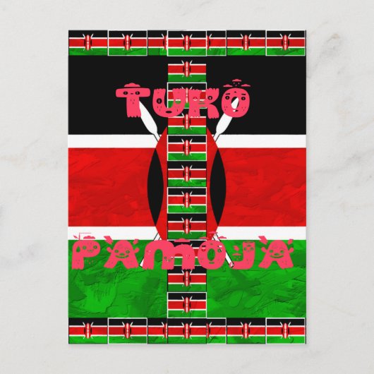 Keniaanse vlag: Tuko Pamoja - Unity Art Design Briefkaart (Voorkant)