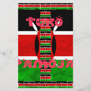 Keniaanse vlag: Tuko Pamoja - Unity Art Design Briefpapier