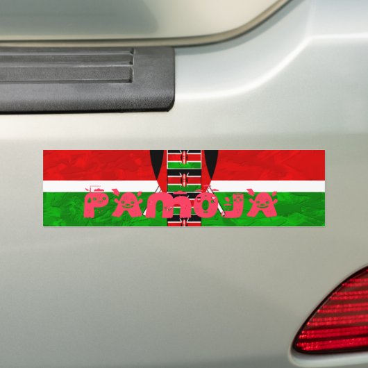 Keniaanse vlag: Tuko Pamoja - Unity Art Design Bumpersticker (Op auto)