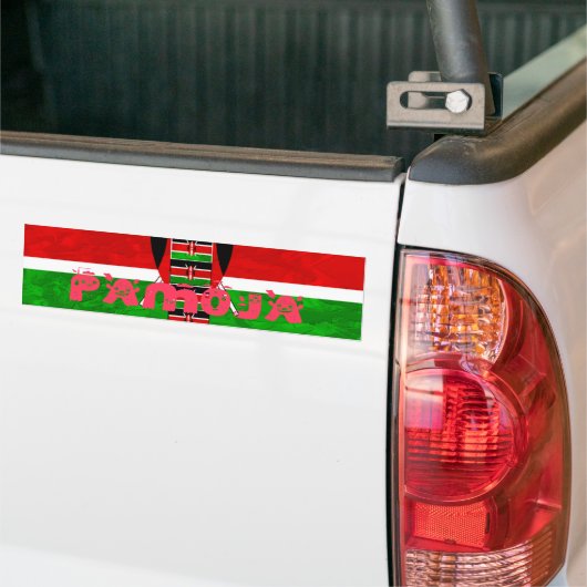 Keniaanse vlag: Tuko Pamoja - Unity Art Design Bumpersticker (Op Truck)