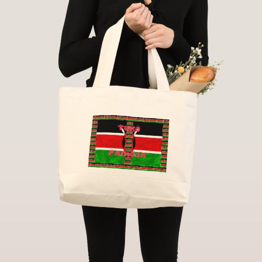 Keniaanse vlag: Tuko Pamoja - Unity Art Design Grote Tote Bag (Voorkant (product))