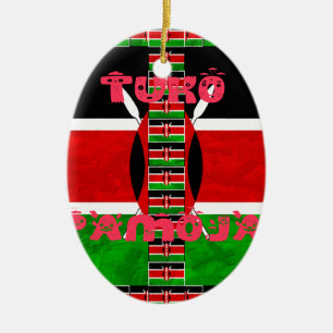 Keniaanse vlag: Tuko Pamoja - Unity Art Design Keramisch Ornament