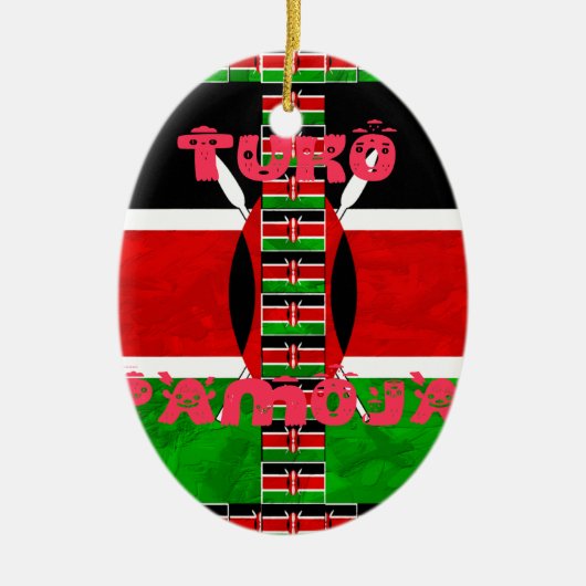 Keniaanse vlag: Tuko Pamoja - Unity Art Design Keramisch Ornament (Voorkant)