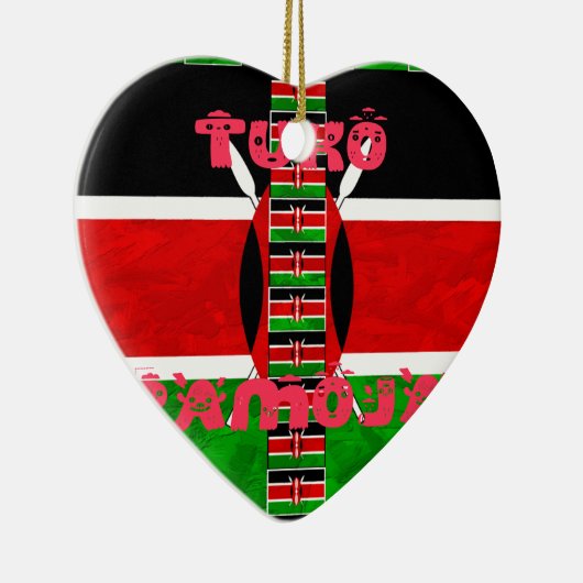 Keniaanse vlag: Tuko Pamoja - Unity Art Design Keramisch Ornament (Rechts)