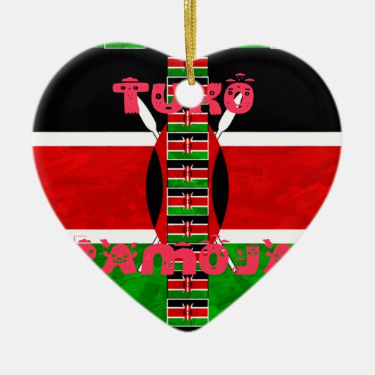 Keniaanse vlag: Tuko Pamoja - Unity Art Design Keramisch Ornament (Voorkant)
