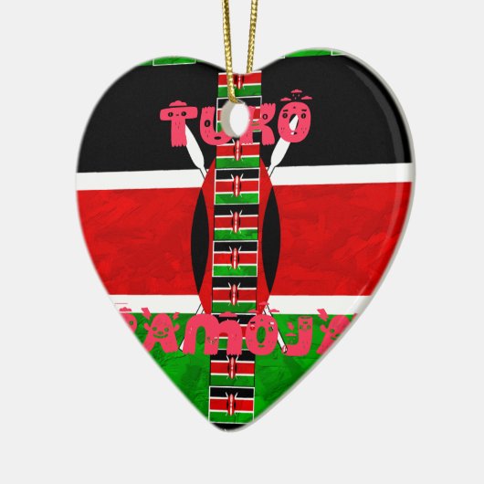 Keniaanse vlag: Tuko Pamoja - Unity Art Design Keramisch Ornament (Links)