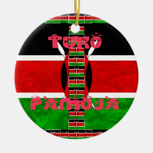 Keniaanse vlag: Tuko Pamoja - Unity Art Design Keramisch Ornament (Voorkant)
