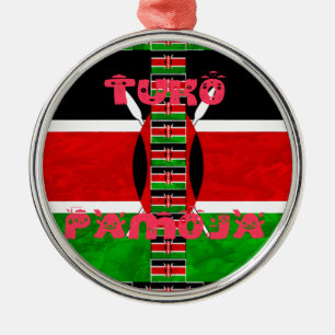 Keniaanse vlag: Tuko Pamoja - Unity Art Design Metalen Ornament