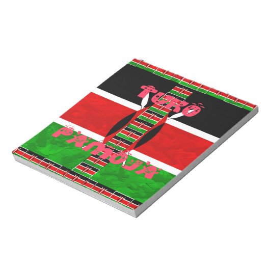 Keniaanse vlag: Tuko Pamoja - Unity Art Design Notitieblok (Linkerzijde)