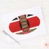 Keniaanse vlag: Tuko Pamoja - Unity Art Design Ovale Sticker (Envelop)