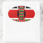 Keniaanse vlag: Tuko Pamoja - Unity Art Design Ovale Sticker (Tas)