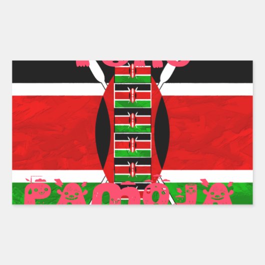 Keniaanse vlag: Tuko Pamoja - Unity Art Design Rechthoekige Sticker (Voorkant)