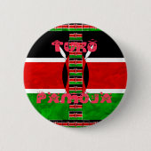 Keniaanse vlag: Tuko Pamoja - Unity Art Design Ronde Button 5,7 Cm (Voorkant)
