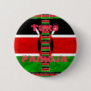 Keniaanse vlag: Tuko Pamoja - Unity Art Design Ronde Button 5,7 Cm