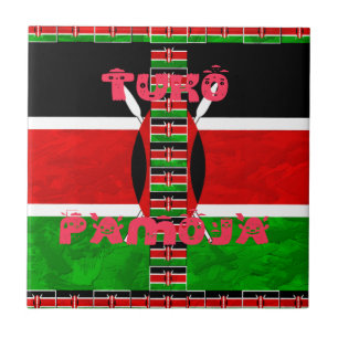 Keniaanse vlag: Tuko Pamoja - Unity Art Design Tegeltje