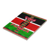 Keniaanse vlag: Tuko Pamoja - Unity Art Design Tegeltje (Zijkant)