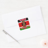 Keniaanse vlag: Tuko Pamoja - Unity Art Design Vierkante Sticker (Envelop)