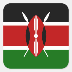 Keniaanse vlag, vlag van Kenia Vierkante Sticker