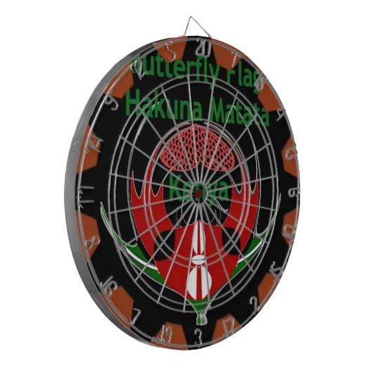 Keniaanse vlindervlag - Hakuna Matata Patriotic Dartbord (Voorkant Links)