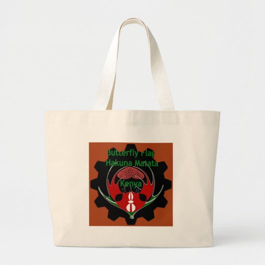 Keniaanse vlindervlag - Hakuna Matata Patriotic Grote Tote Bag (Voorkant)