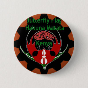 Keniaanse vlindervlag - Hakuna Matata Patriotic Ronde Button 5,7 Cm