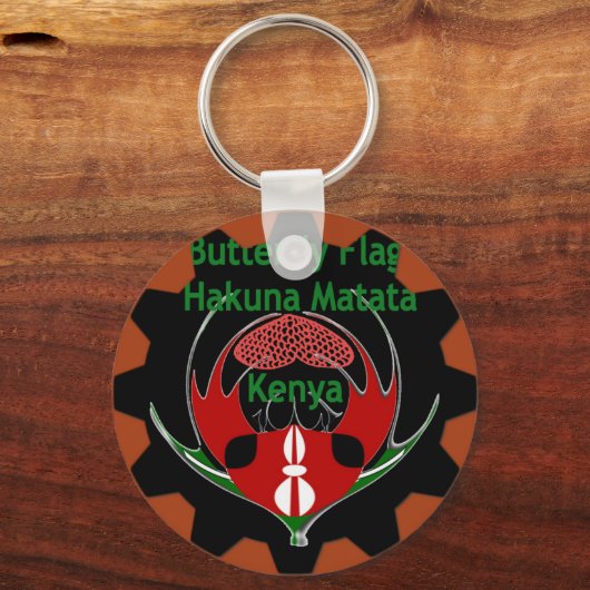 Keniaanse vlindervlag - Hakuna Matata Patriotic Sleutelhanger (Voorkant)