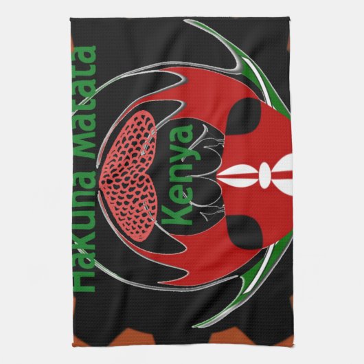 Keniaanse vlindervlag - Hakuna Matata Patriotic Theedoek (Verticaal)