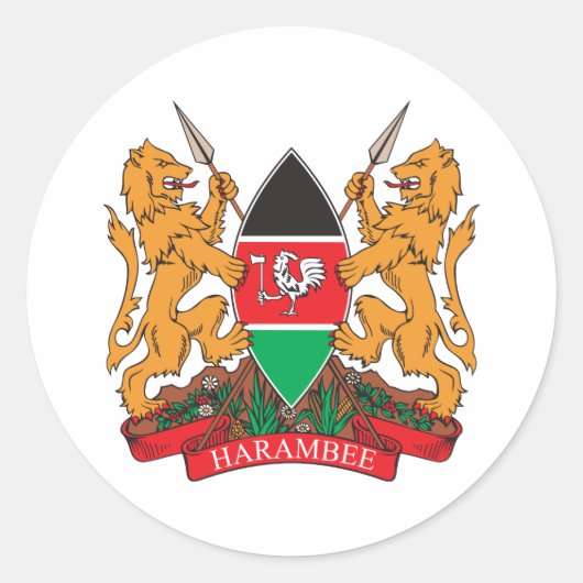 Keniaanse wapenstilstand ronde sticker (Voorkant)