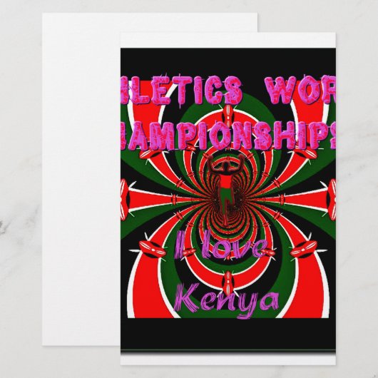 Keniaanse wereldkampioenschappen atletiek: wervele briefpapier (Voorkant / Achterkant)