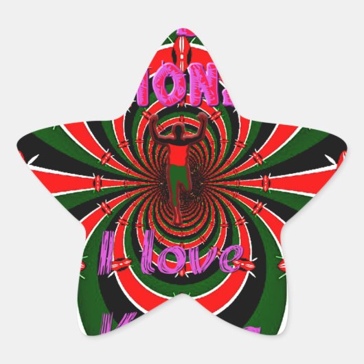 Keniaanse wereldkampioenschappen atletiek: wervele ster sticker (Voorkant)