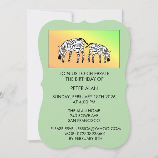 Keniaanse zebra's, verjaardag kaart (Voorkant)
