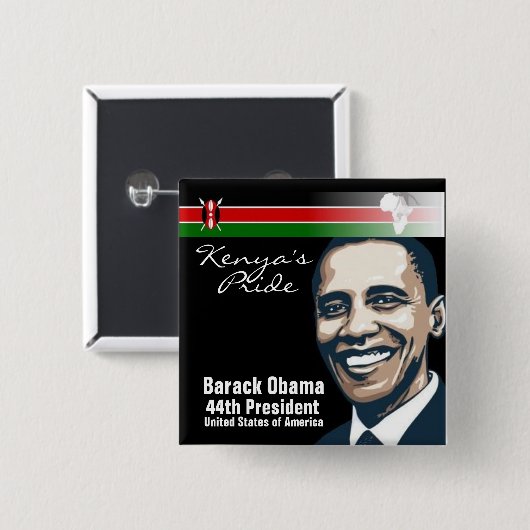Kenia's Pride Vierkante Button 5,1 Cm (Voorkant /achterkant)