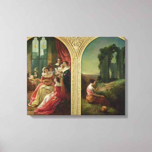 Kenilworth Castle - Past and Cadeau, 1854 Canvas Afdruk (Voorkant)