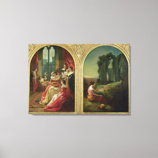 Kenilworth Castle - Past and Cadeau, 1854 Canvas Afdruk (Voorkant)