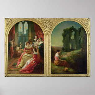 Kenilworth Castle - Past and Cadeau, 1854 Poster