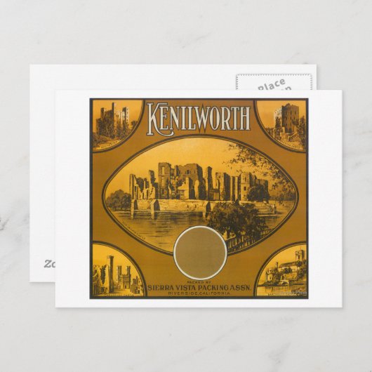 Kenilworth Oranje LabelRiverside, CA Briefkaart (Voorkant / Achterkant)