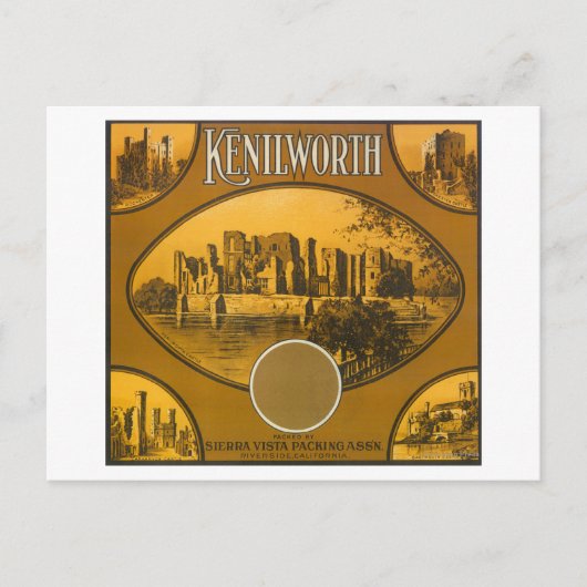 Kenilworth Oranje LabelRiverside, CA Briefkaart (Voorkant)