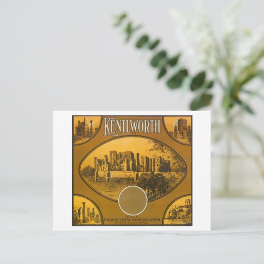 Kenilworth Oranje LabelRiverside, CA Briefkaart (Staand voorkant)