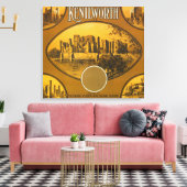 Kenilworth Oranje LabelRiverside, CA Canvas Afdruk (Insitu (Woonkamer))