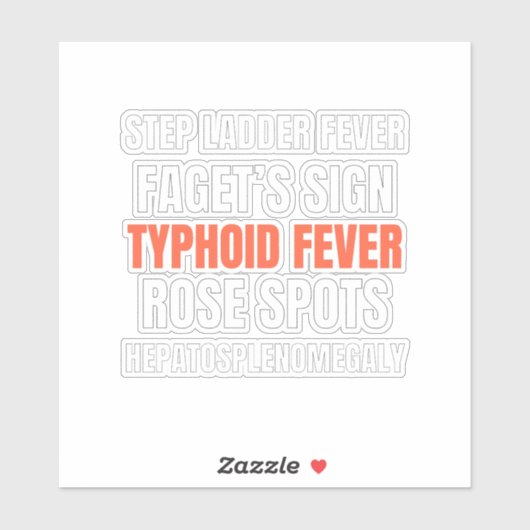 Kenmerk van tyfus - Medisch ontwerp Sticker (Vel)