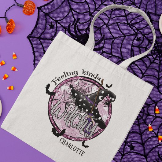 Kenmerken Kinda Witchy Glitter Halloween Tote Bag