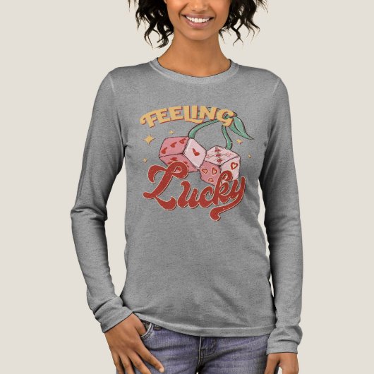 Kenmerken Lucky Dice Retro Typografie Tri-Blend Shirt (Voorkant)