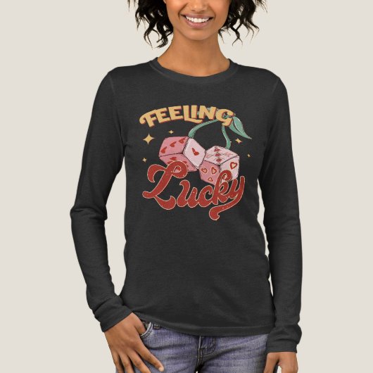 Kenmerken Lucky Dice Retro Typografie Tri-Blend Shirt (Voorkant)
